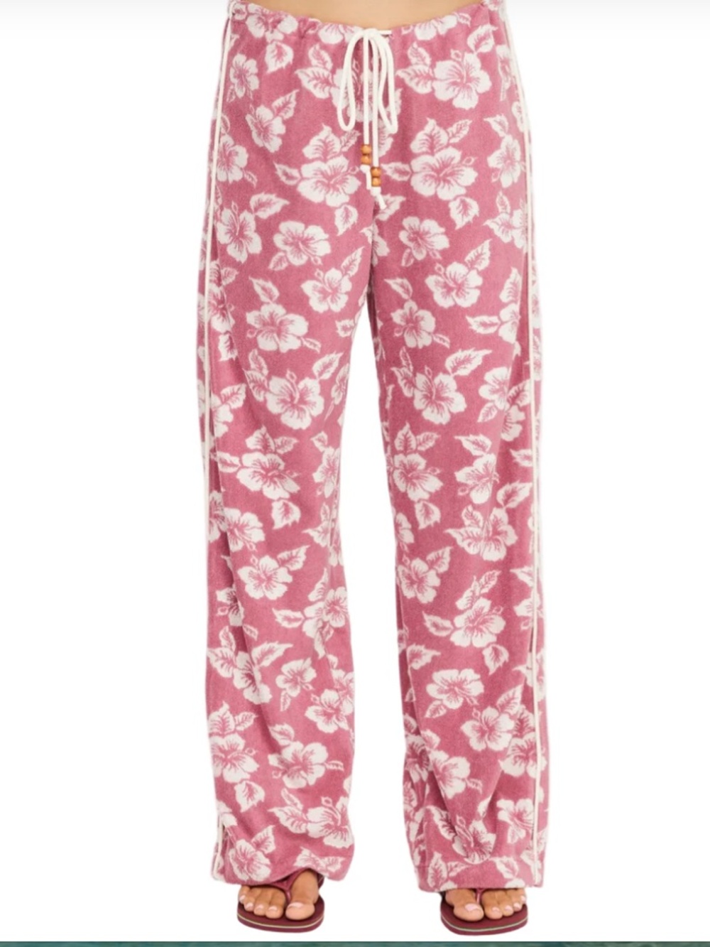 The Upside Lahaina Charli Drawstring Pant Floral Rose NWT US 4 MSRP $189